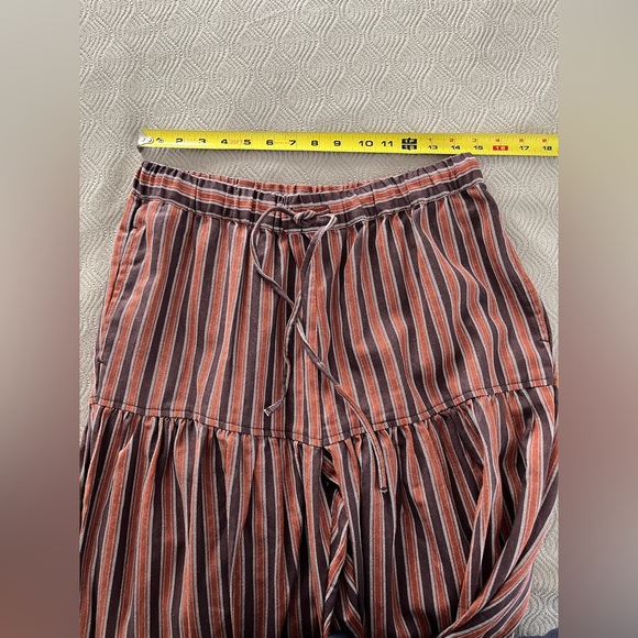 🆕 Free People Ellie Striped barrel pants in rust combo size small - Picture 10 of 13